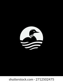 loon vector, black, cute, abstract, modern	