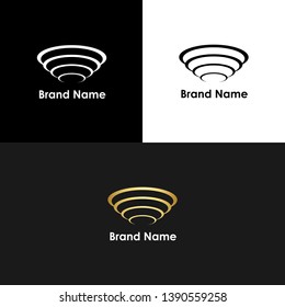 Loop Abstract Circle Gold Elegant Icon Logo