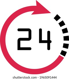 Loop arrow icon symbol Open 24 hours. universal and Miscellaneous Icon. all-day open.
Permanent services line icon. Vector hourglass icons