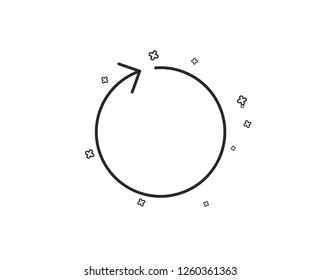 Loop arrow line icon. Refresh Arrowhead symbol. Navigation pointer sign. Geometric shapes. Random cross elements. Linear Loop icon design. Vector
