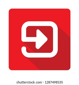  Loop arrow red vector icon illustration