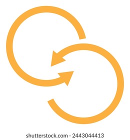 loop arrow arrow. Refresh Flat Vector Icon. Set of circle arrows rotating on white background. Refresh, reload, recycle, loop rotation sign collection.curved vector line icons set on rounded colorful.