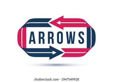 Loop arrows vector logo or sign, double arrows refresh symbol, teamwork concept, cooperation and interaction, swap and exchange.