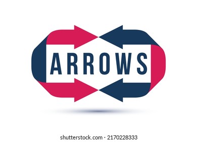 Loop arrows vector logo or sign, double arrows refresh symbol, teamwork concept, cooperation and interaction, swap and exchange.