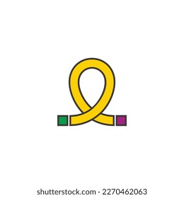 loop bend colorful object abstract outline logo vector 