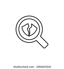 Loop Broken Shield icon. Element of cyber security icon for mobile concept and web apps. Thin line Loop Broken Shield icon can be used for web and mobile on white background