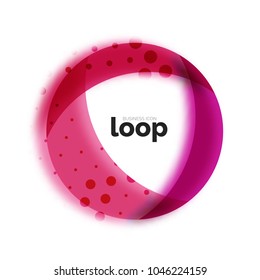 Loop Circle Business Icon, erstellt mit glastransparenten Farbformen. Abstraktes Vektordesign