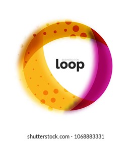 Loop Circle Business Icon, erstellt mit glastransparenten Farbformen. Abstraktes Vektordesign