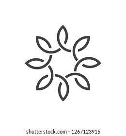 loop circle thin lines art logo vector