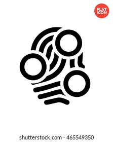 Loop finger scan Icon Flat Style Isolated Vector Illustration