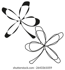 Loop flower shape. Petal abstract figure. Vector motion icon. Symmetrical bloom form.