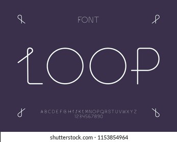 Loop Font. Vector Alphabet Letters And Numbers. Typeface Design. 