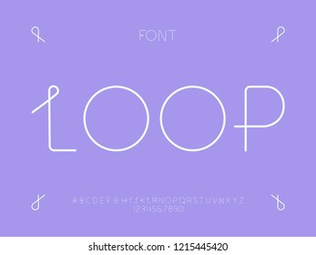 Loop font. Vector alphabet letters and numbers. Typeface design. 
