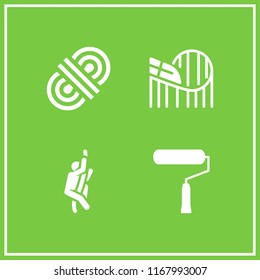 loop icon. 4 loop vector set. roller, roller coaster and rope icons for web and design about loop theme