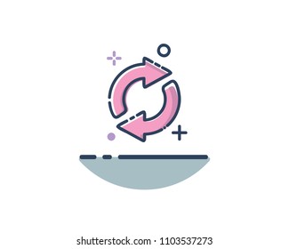 loop icon design illustration,line filled style design, designed for web and app