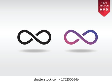 Loop Icon Infinity Infinite Endless Icon Set Vector Modern