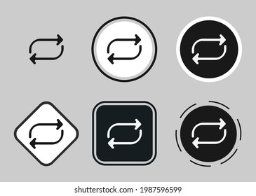 loop icon set. Collection of high quality black outline logo for web site design and mobile dark mode apps. Vector illustration on a white background