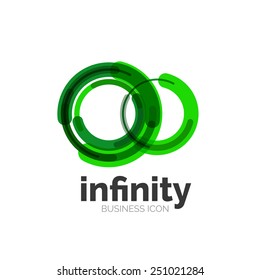 Bucle, icono de negocios infinito, diseño abstracto de logotipo, color verde