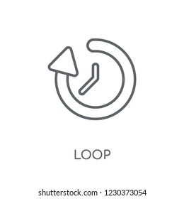 Loop linear icon. Modern outline Loop logo concept on white background from Human Resources collection. Suitable for use on web apps, mobile apps and print media.