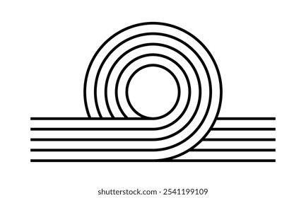 Loop lines. Geometric shape in trendy boho style isolated on white background. Minimalistic design element for modern template. Vector graphic illustration.
