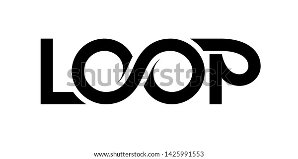 Loop Logo Vector Ribbon Lettering Isolated Stock Vector (Royalty Free