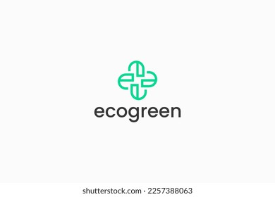 Loop Logotype Concept of Letter E and G for Eco Green Fresh Design Template