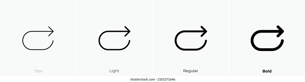 loop once icon. Thin, Light Regular And Bold style design isolated on white background