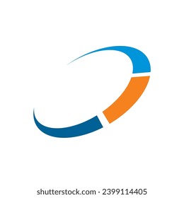 logotipo de tecnología ovalada de bucle