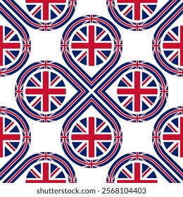 loop pattern of british flag. circle background. vector illustration