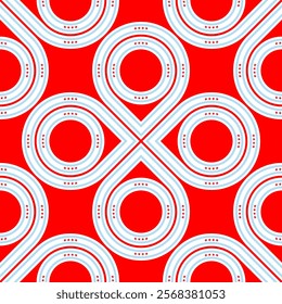 loop pattern of chicago flag. circle background. vector illustration