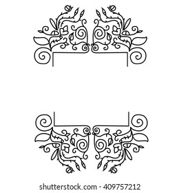 loop pattern, frame for text.Vector Frame. Geometric Line Design Style for Hipster Art. Art Deco Monogram and Emblem Element. Copy Space for Text