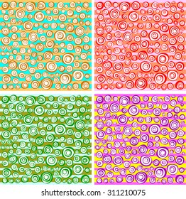 loop spiral concentric circles collection in different color