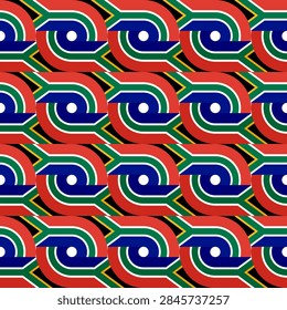 loop and stripes pattern of south african flag for decoration. vector illustration