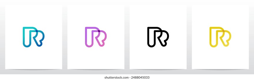 Loop Transparent Overlay Letter Initial Logo Design R