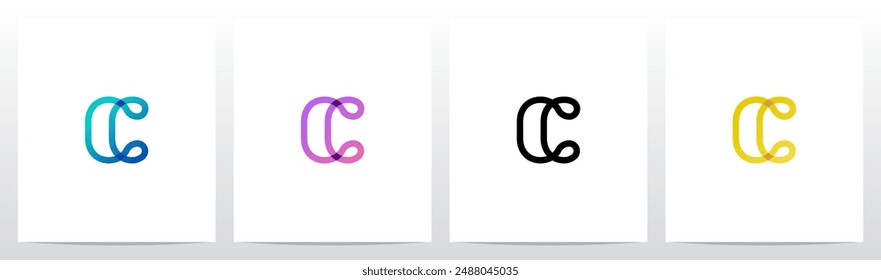 Loop Transparent Overlay Letter Initial Logo Design C