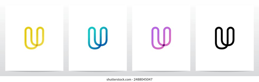 Loop Transparent Overlay Letter Initial Logo Design U