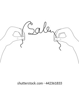 loop vector image of hands with the inscription sale