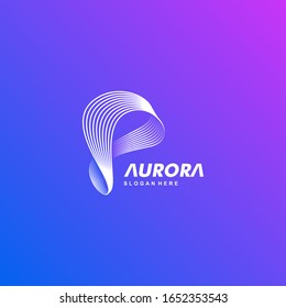 Loop Vector Logo Illustration Aurora Gradient Colorful Style