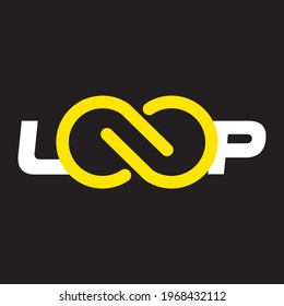 Loop vector logo with infinity symbol on white background