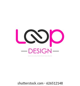 Loop vector logo with infinity symbol on white background