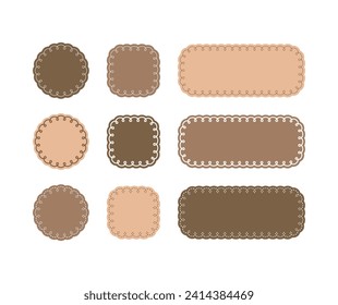 Conjunto de marco vectorial lindo de línea con bucle