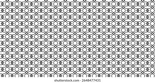 Looped pattern featuring organic shapes and central diamond figures. Ideal for elegant textile or background use.