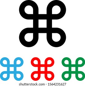 Looped Square Icon Vector Art Illustration