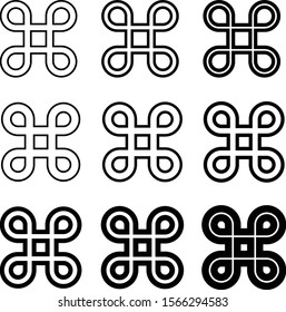 Looped Square Icon Vector Art Illustration