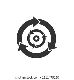 looping arrow cycle rotate vector icon