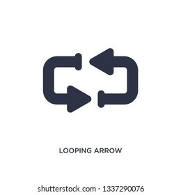 looping arrow isolated icon. Simple element illustration from arrows concept. looping arrow editable logo symbol design on white background. Can be use for web and mobile.