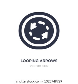 looping arrows with broken line icon on white background. Simple element illustration from UI concept. looping arrows with broken line sign icon symbol design.