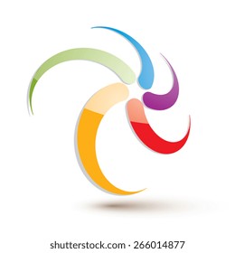 Looping arrows vector abstract symbol, conceptual special made 3d icon.