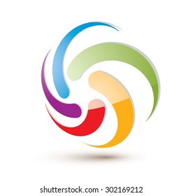 Looping arrows vector abstract symbol, conceptual special made 3d icon.