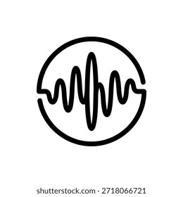 Looping audio sound waveform representing voice processing and music